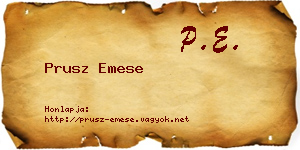Prusz Emese névjegykártya